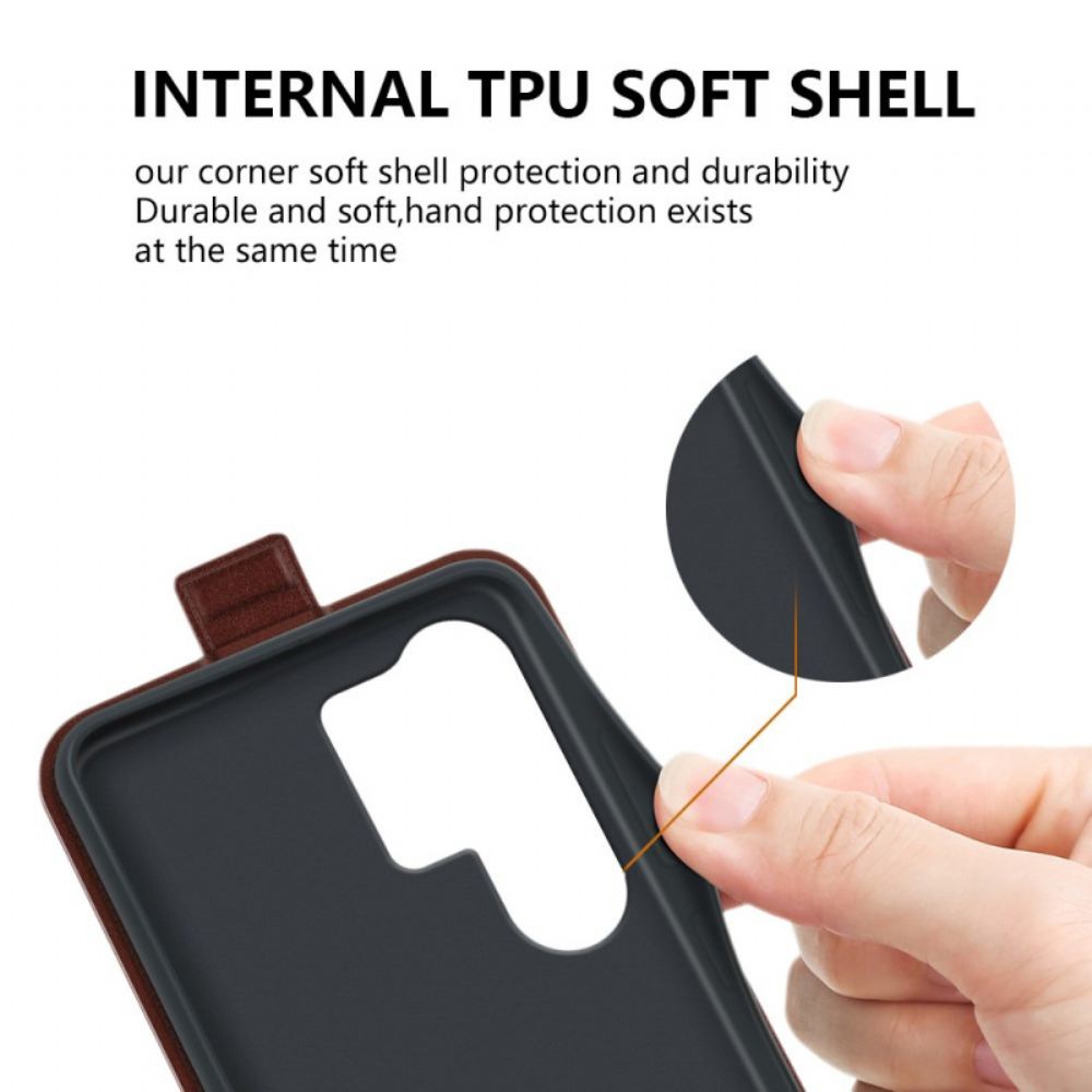 Kožený Kryt Samsung Galaxy S25 Ultra 5g Svislá Klopa