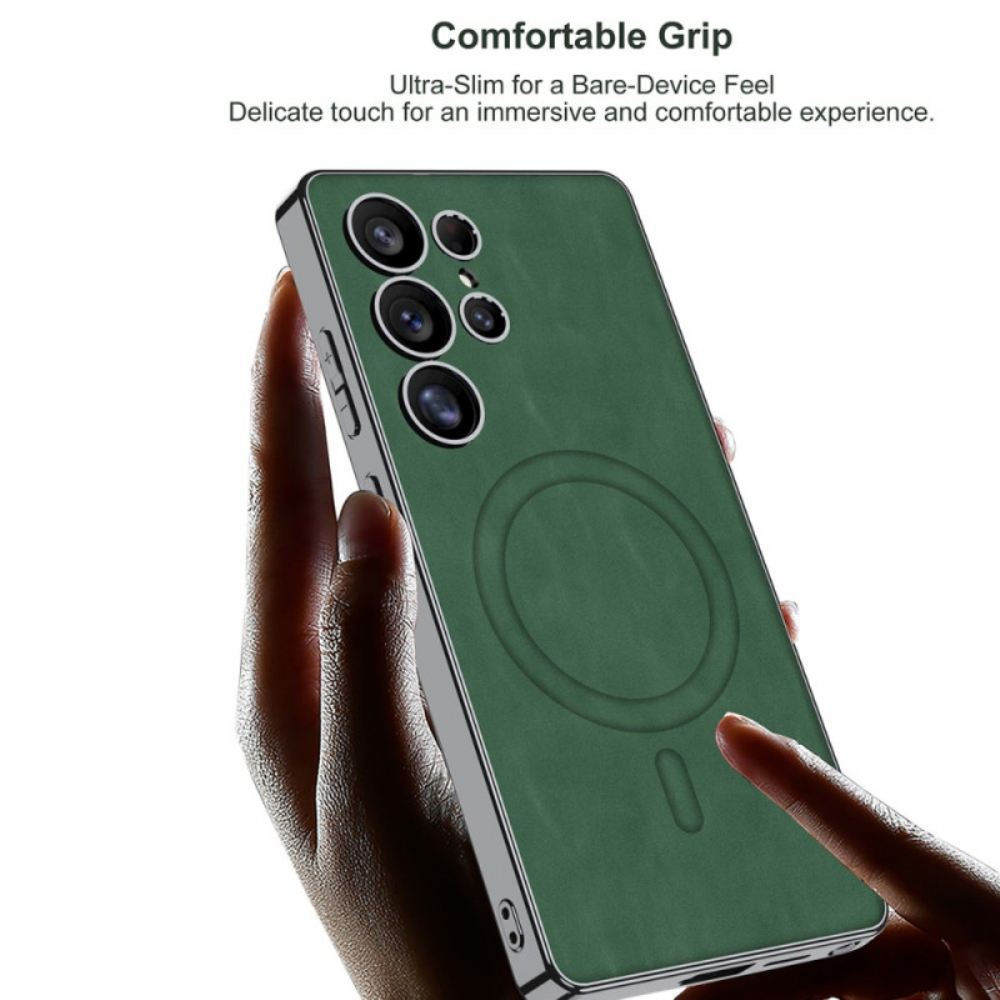 Kryt Na Samsung Galaxy S25 Ultra 5g Matná Umělá Kůže Kompatibilní S Magsafe