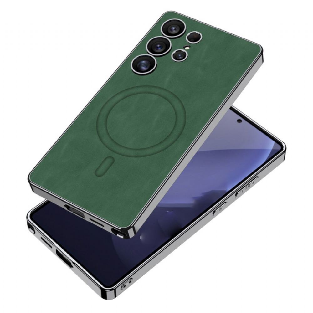 Kryt Na Samsung Galaxy S25 Ultra 5g Matná Umělá Kůže Kompatibilní S Magsafe