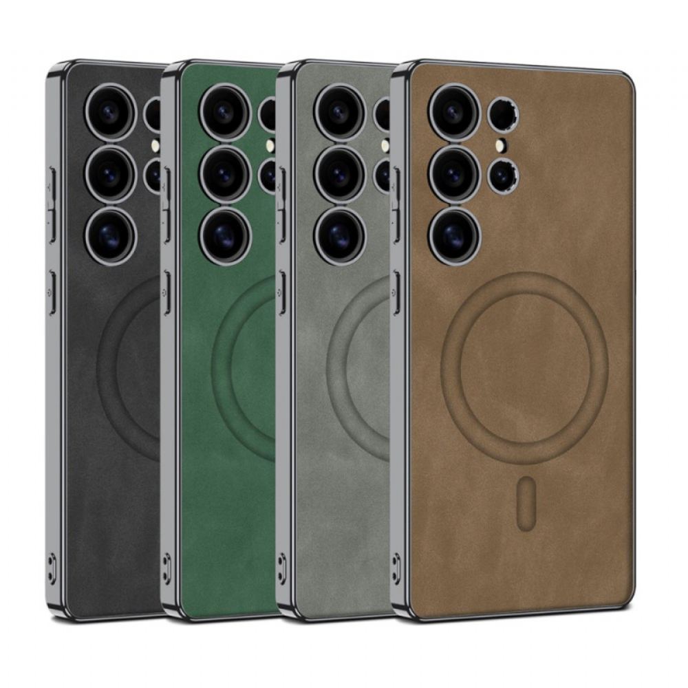 Kryt Na Samsung Galaxy S25 Ultra 5g Matná Umělá Kůže Kompatibilní S Magsafe