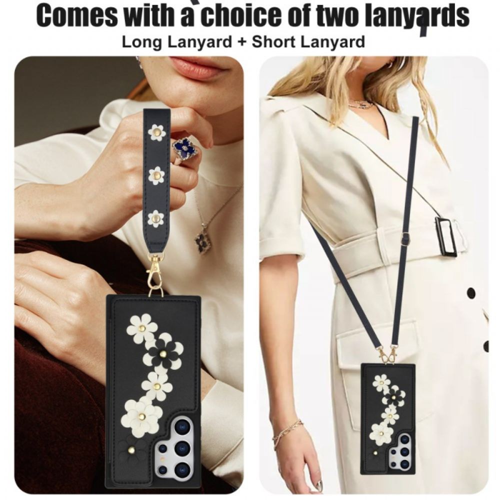 Kryt Na Samsung Galaxy S25 Ultra 5g Pouzdro Na Karty Se Šňůrkou A Ramenním Popruhem