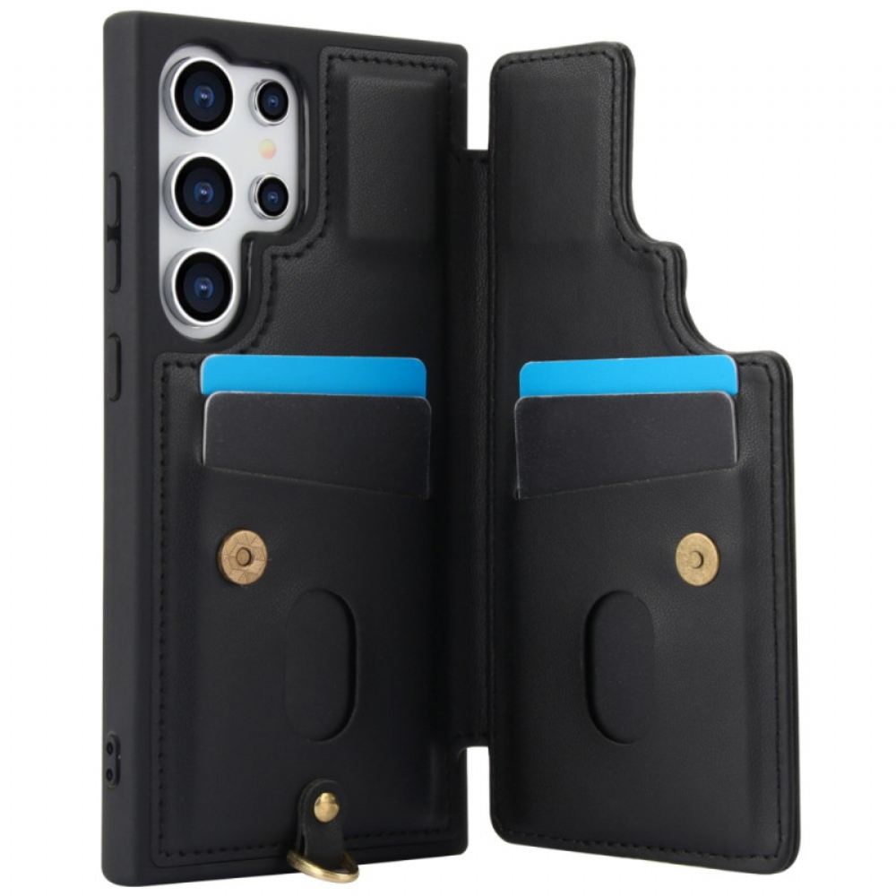 Kryt Na Samsung Galaxy S25 Ultra 5g Pouzdro Na Karty Se Šňůrkou A Ramenním Popruhem