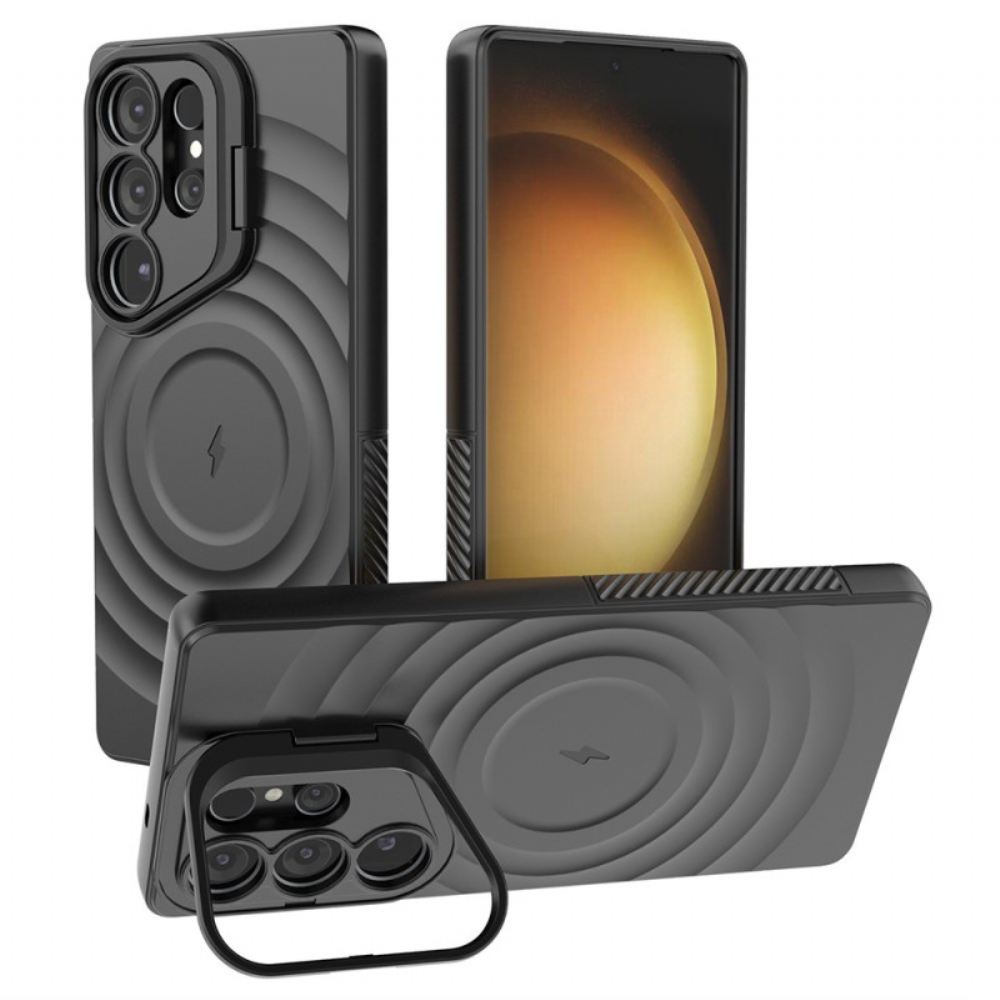 Kryt Samsung Galaxy S25 Ultra 5g Kompatibilní S Magsafe Vlnitý Design Se Stojánkem