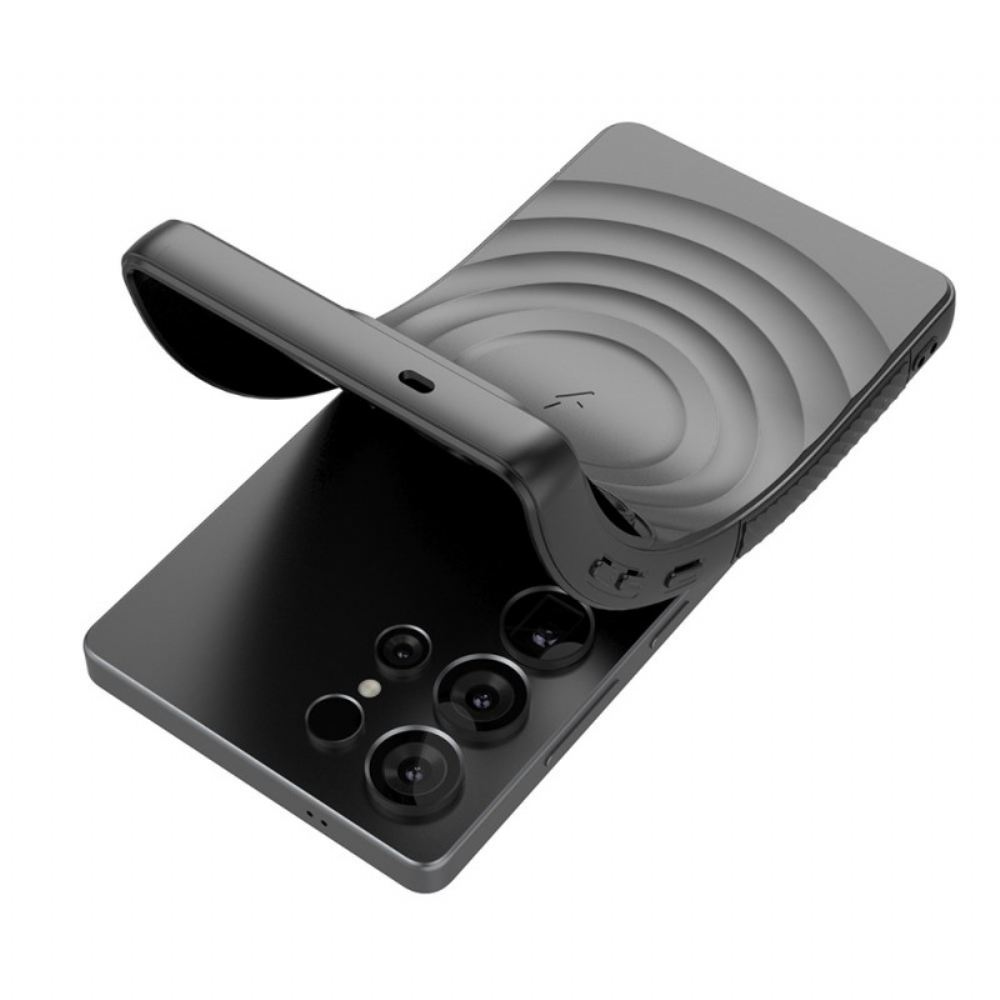 Kryt Samsung Galaxy S25 Ultra 5g Kompatibilní S Magsafe Vlnitý Design Se Stojánkem