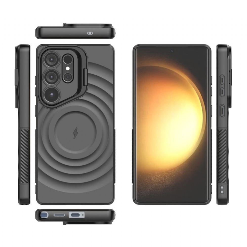 Kryt Samsung Galaxy S25 Ultra 5g Kompatibilní S Magsafe Vlnitý Design Se Stojánkem