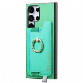 Kryt Samsung Galaxy S25 Ultra 5g Kryty Na Mobil Odnímatelné Držák Karet V Semišovém Stylu