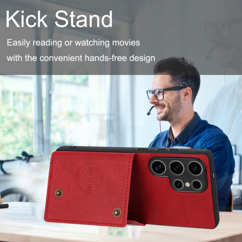 Kryt Samsung Galaxy S25 Ultra 5g Kryty Na Mobil Pouzdro Na Karty V Retro Stylu