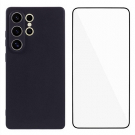 Kryt Samsung Galaxy S25 Ultra 5g Matný Silikon S Tvrzeným Sklem Chránič