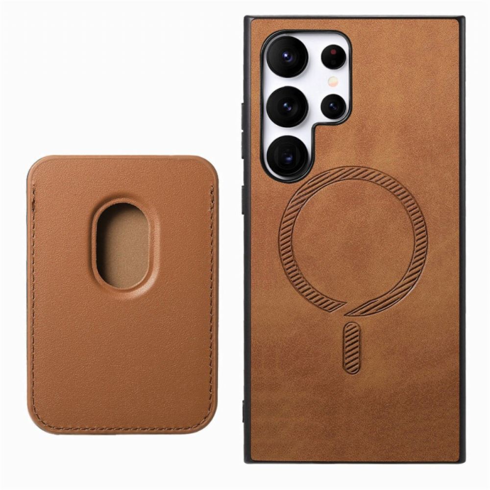 Kryt Samsung Galaxy S25 Ultra 5g Odnímatelné Magnetické Držák Karet V Semišovém Stylu