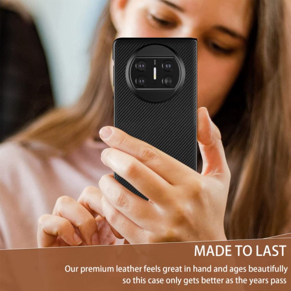 Kryt Huawei Mate X3 Tkaná Kůže Styl