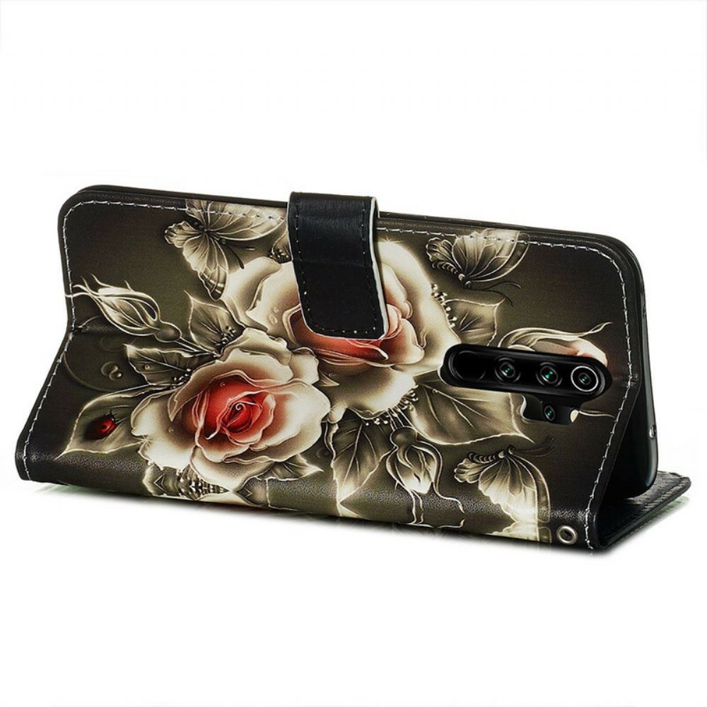 Flipové Pouzdro Na Xiaomi Redmi Note 8 Pro Na Lana Černá Strappy Rose