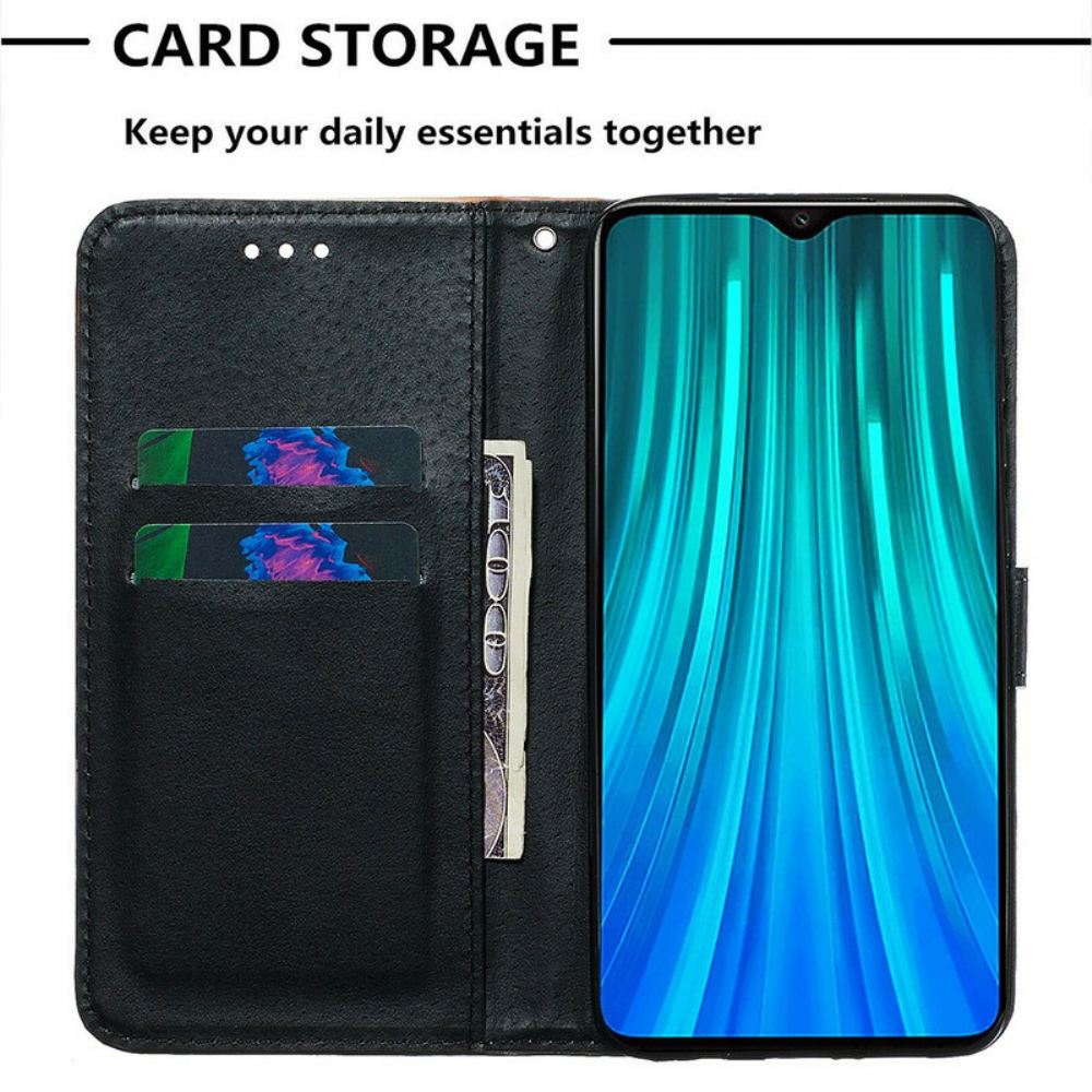 Flipové Pouzdro Na Xiaomi Redmi Note 8 Pro Na Lana Černá Strappy Rose