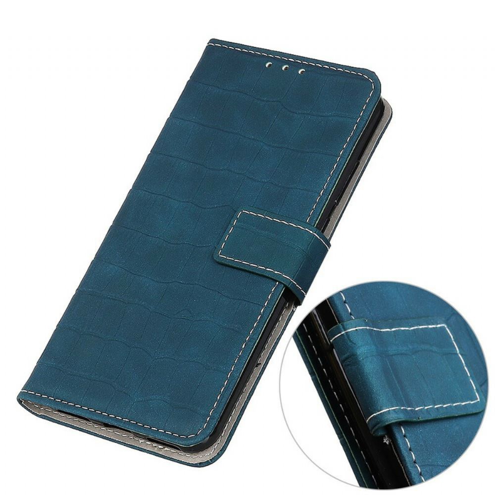 Flipové Pouzdro Na Xiaomi Redmi Note 8 Pro Vintage Styl Krokodýlí Kůže
