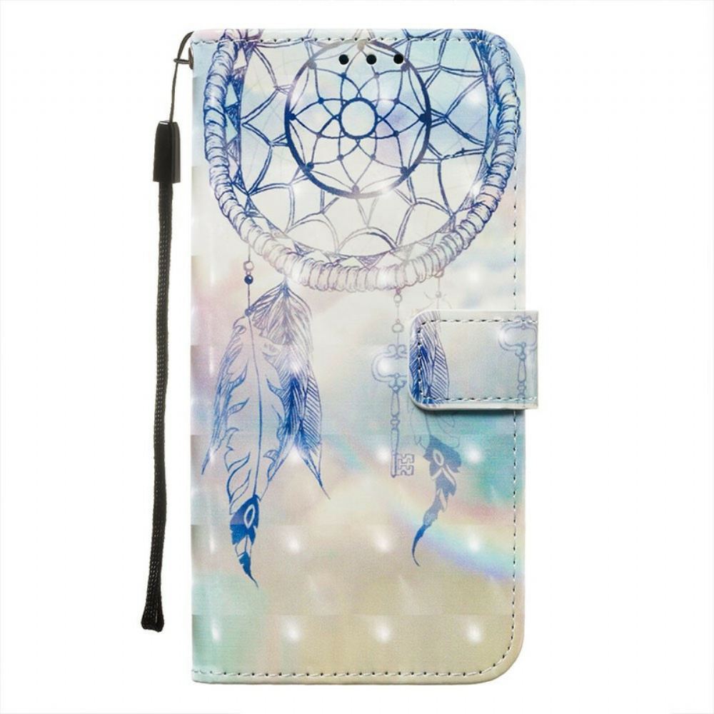 Kožené Pouzdro Na Xiaomi Redmi Note 8 Pro Akvarelový Lapač Snů