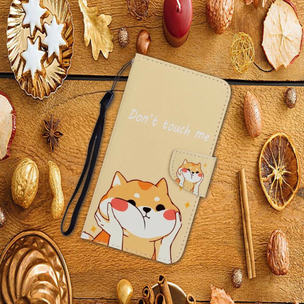 Kožené Pouzdro Na Xiaomi Redmi Note 8 Pro Na Lana Nedotýkej Se Mě Strappy Cat