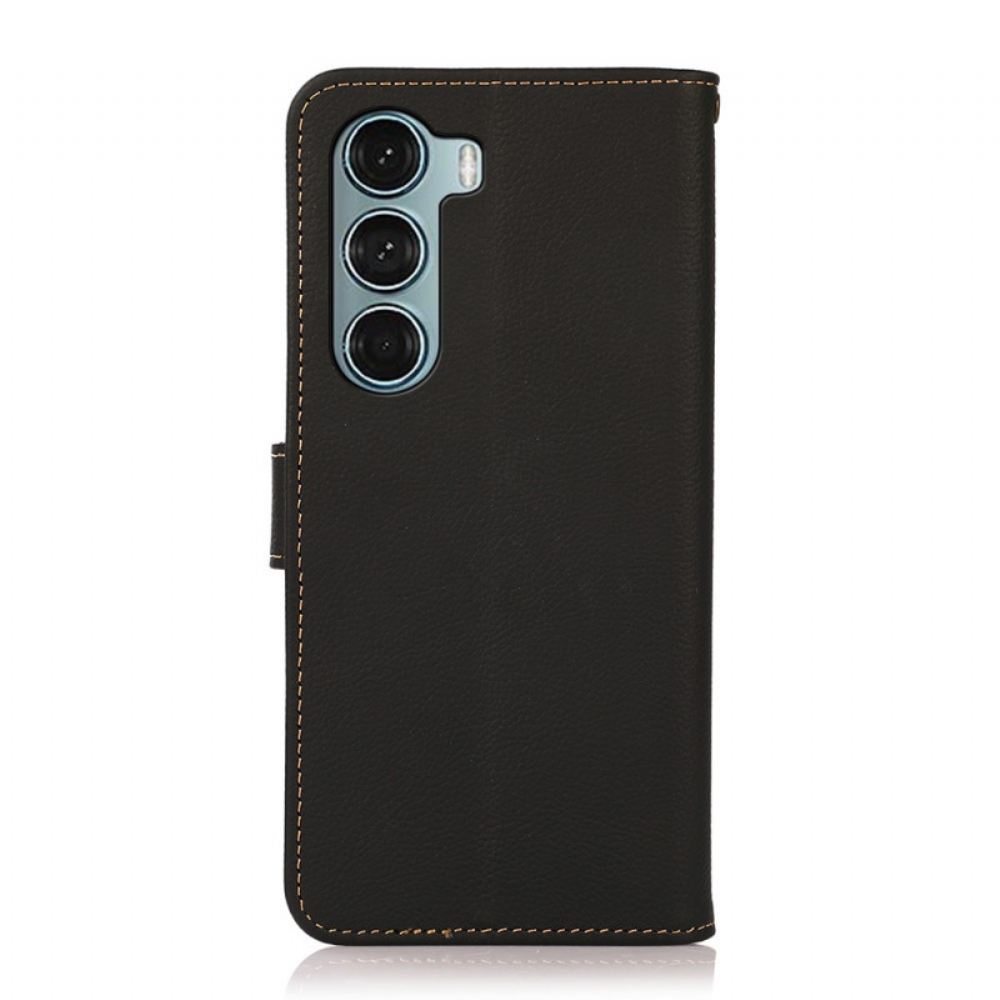 Flipové Pouzdro Na Moto G200 5G Khazneh Rfid Pravá Kůže