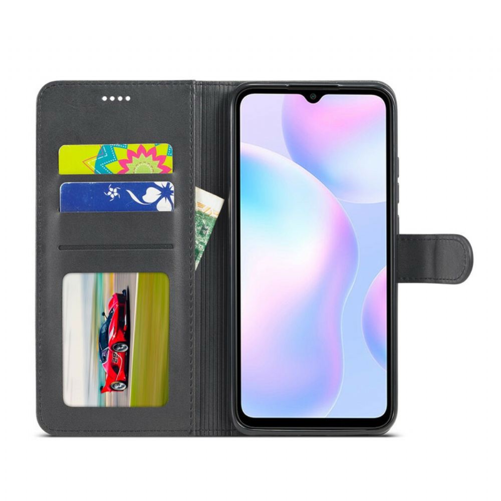 Flipové Pouzdro Na Xiaomi Redmi 9A Kožený Efekt Lc.imeeke