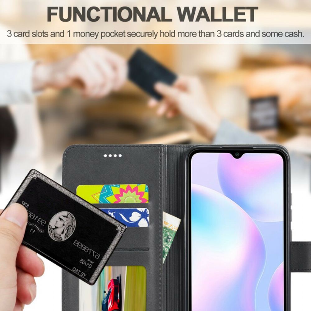 Flipové Pouzdro Na Xiaomi Redmi 9A Kožený Efekt Lc.imeeke