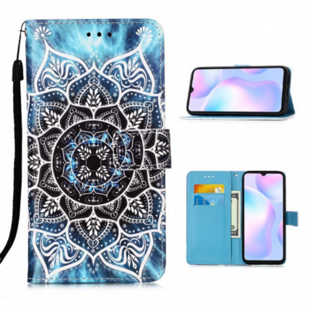 Flipové Pouzdro Na Xiaomi Redmi 9A Na Lana Mandala S Černým Řemínkem