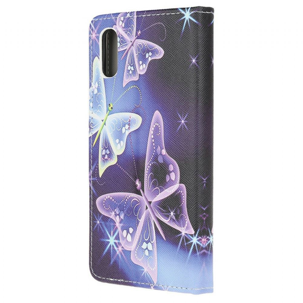 Flipové Pouzdro Na Xiaomi Redmi 9A Neonoví Motýli