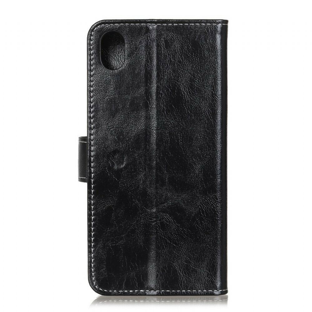 Kožené Pouzdro Na Xiaomi Redmi 9A Lesklé A Viditelné Švy