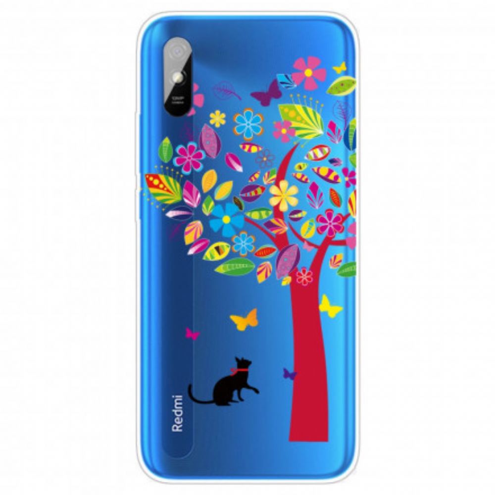 Kryt Na Xiaomi Redmi 9A Kočka Pod Barevným Stromem