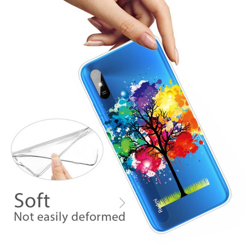 Kryty Na Mobil Na Xiaomi Redmi 9A Bezešvý Akvarelový Strom