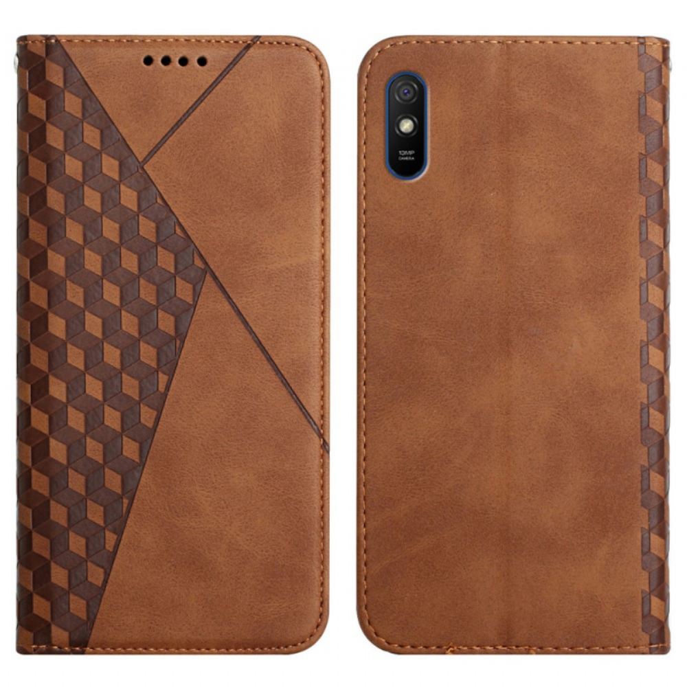 Kryty Na Mobil Na Xiaomi Redmi 9A Flipové Pouzdro Geokožený Efekt