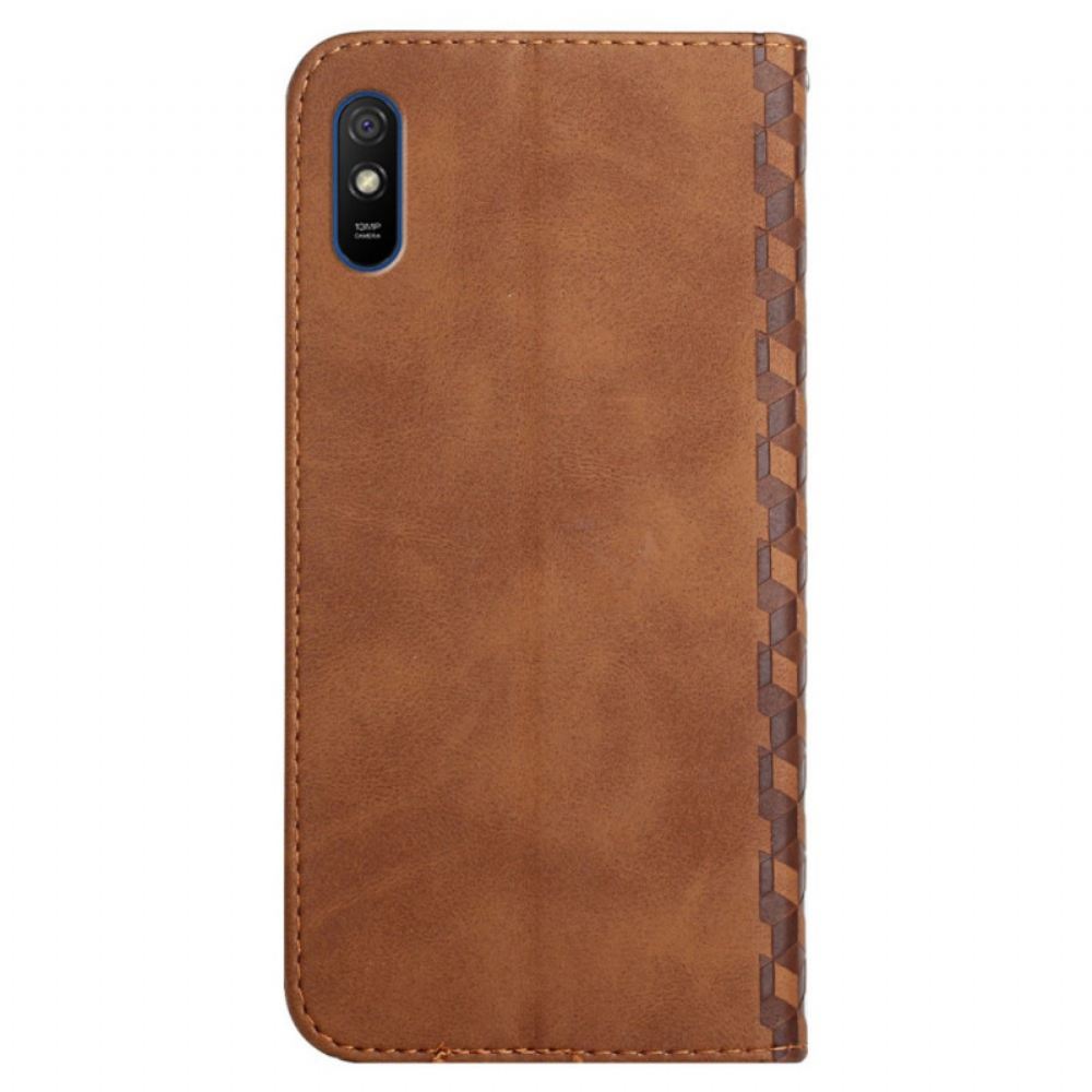 Kryty Na Mobil Na Xiaomi Redmi 9A Flipové Pouzdro Geokožený Efekt