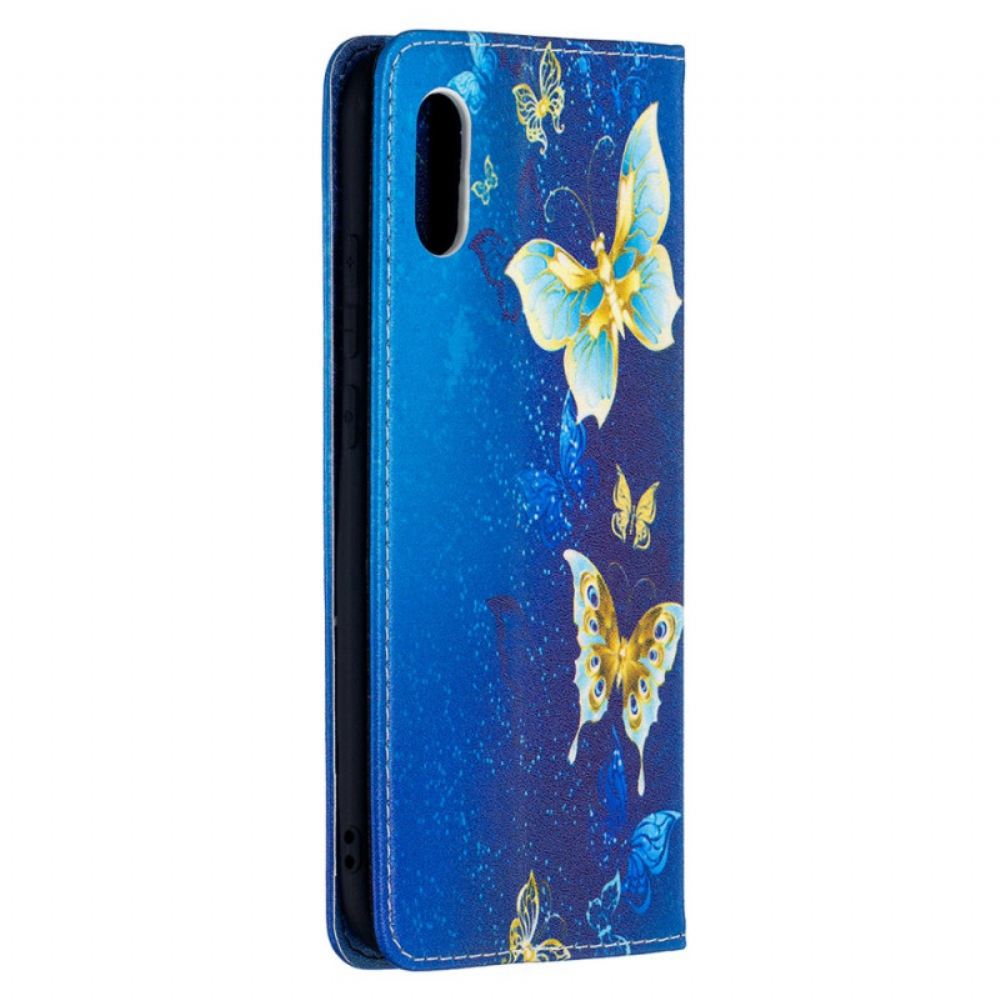 Kryty Na Mobil Na Xiaomi Redmi 9A Flipové Pouzdro Modrí Motýli