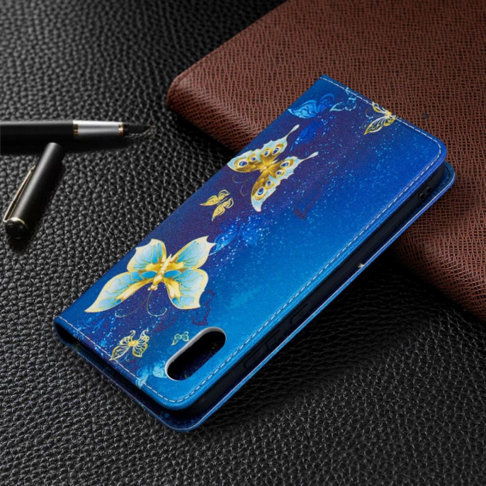 Kryty Na Mobil Na Xiaomi Redmi 9A Flipové Pouzdro Modrí Motýli