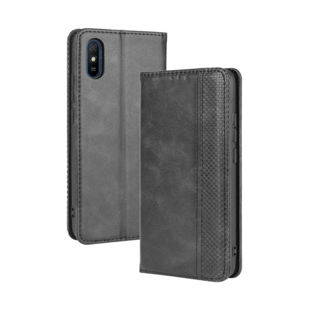 Kryty Na Mobil Na Xiaomi Redmi 9A Flipové Pouzdro Stylizovaný Vintage Kožený Efekt