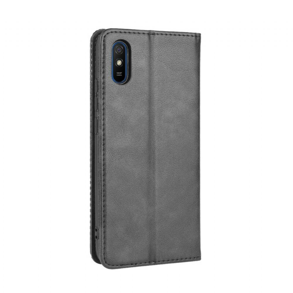 Kryty Na Mobil Na Xiaomi Redmi 9A Flipové Pouzdro Stylizovaný Vintage Kožený Efekt