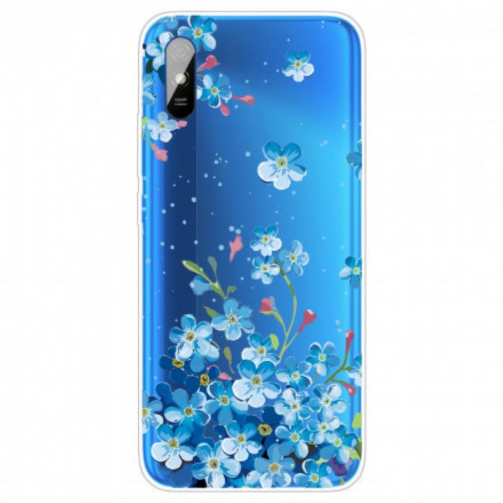 Kryty Na Mobil Na Xiaomi Redmi 9A Kytice Modrých Květin