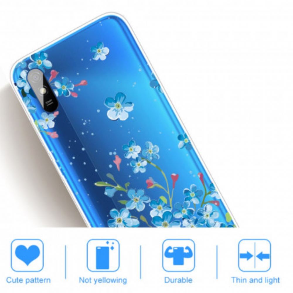 Kryty Na Mobil Na Xiaomi Redmi 9A Kytice Modrých Květin