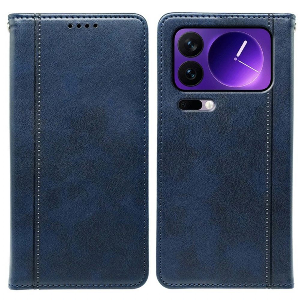 Kožené Pouzdro Folio Xiaomi 17 Pro Lemování