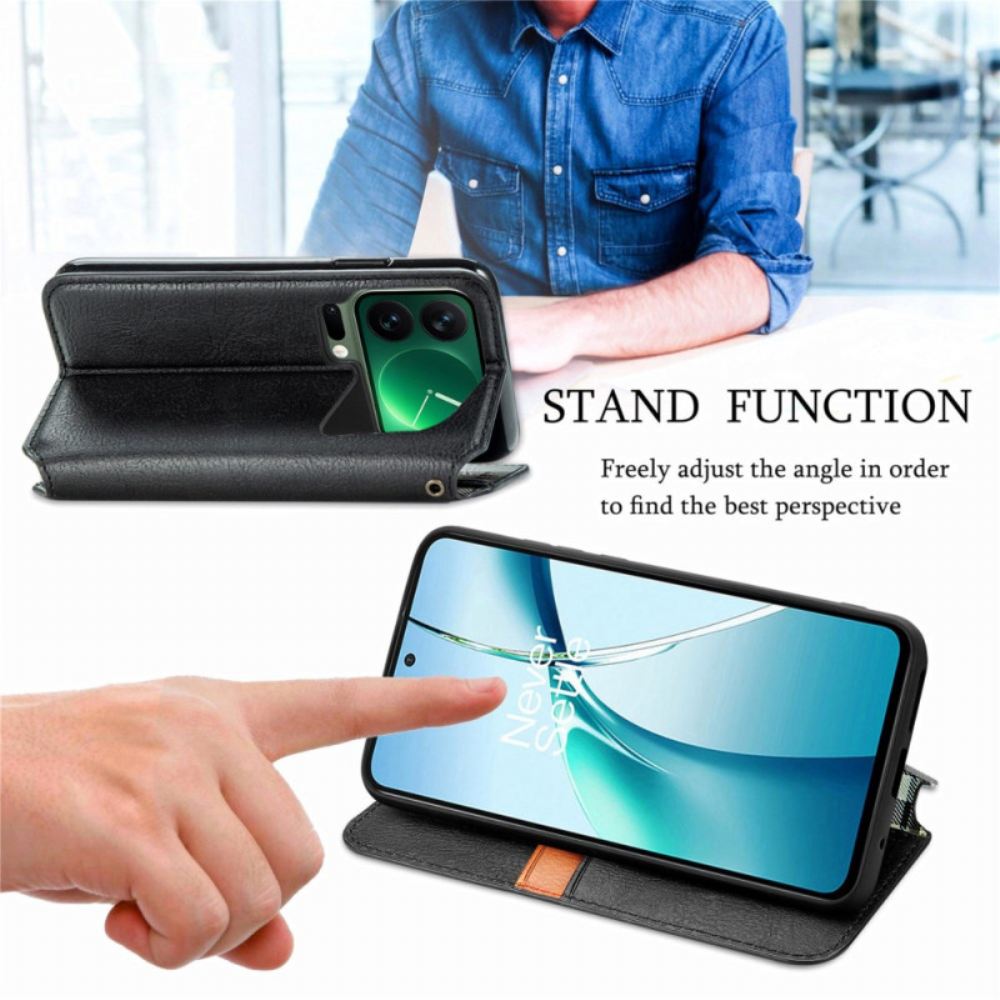 Kožené Pouzdro Folio Xiaomi 17 Pro Vintage Diamantový Vzor