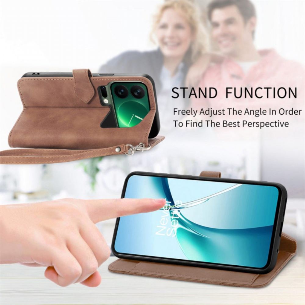 Kožený Kryt Na Xiaomi 17 Pro Peněženka S Krajkovým Vzorem