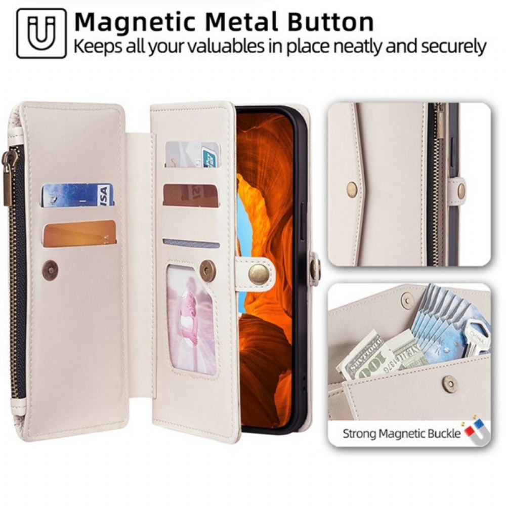 Kožený Kryt Na Xiaomi 17 Pro Peněženka S Ramenním Popruhem