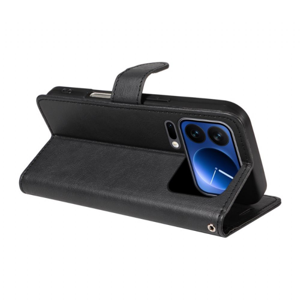 Kožený Kryt Xiaomi 17 Pro Efekt Obyčejné Kůže