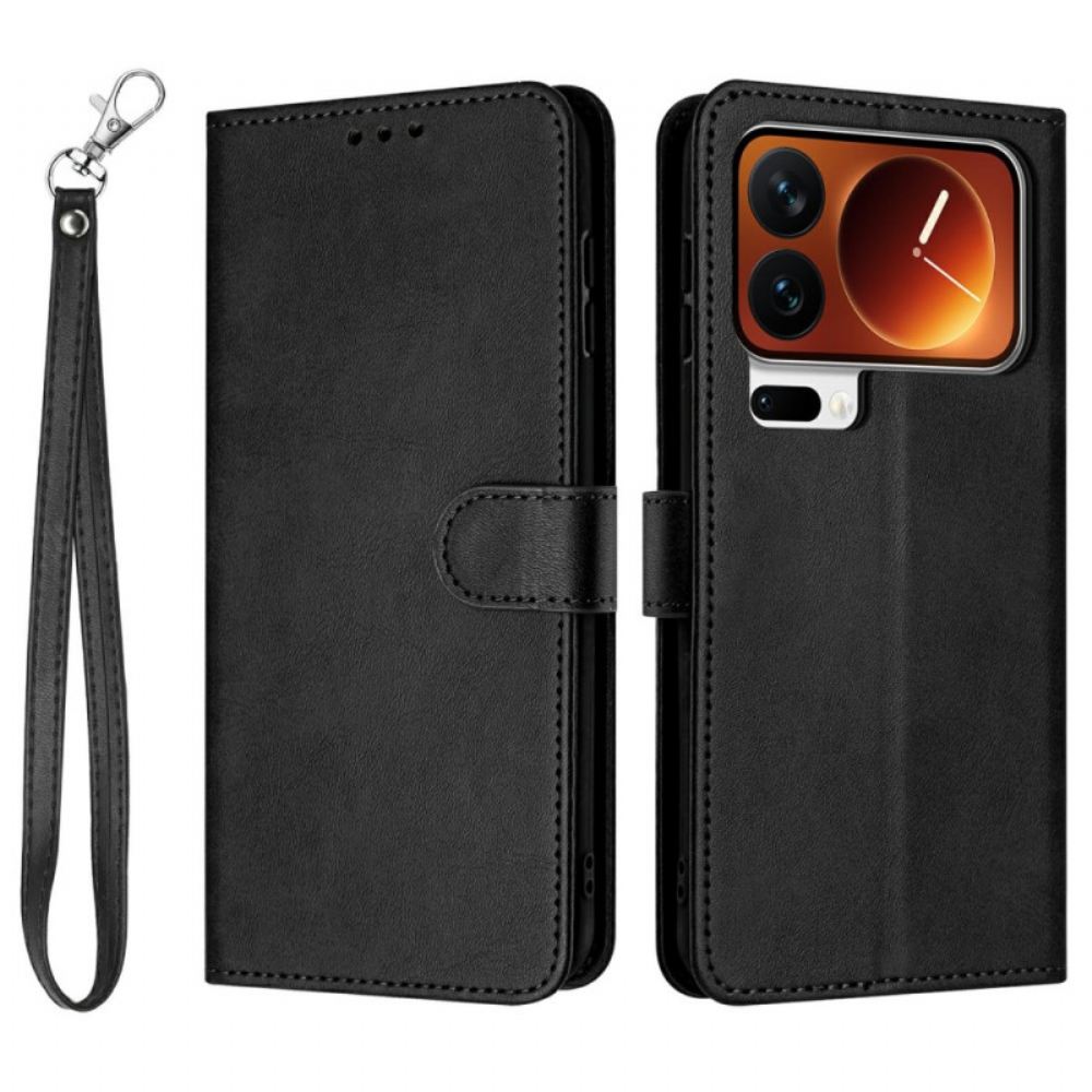 Kožený Kryt Xiaomi 17 Pro Kožený Efekt Se Šňůrkou Na Krk