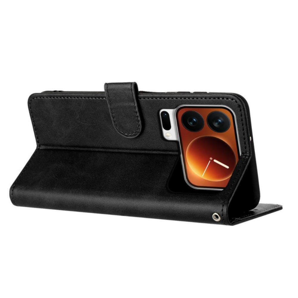 Kožený Kryt Xiaomi 17 Pro Kožený Efekt Se Šňůrkou Na Krk