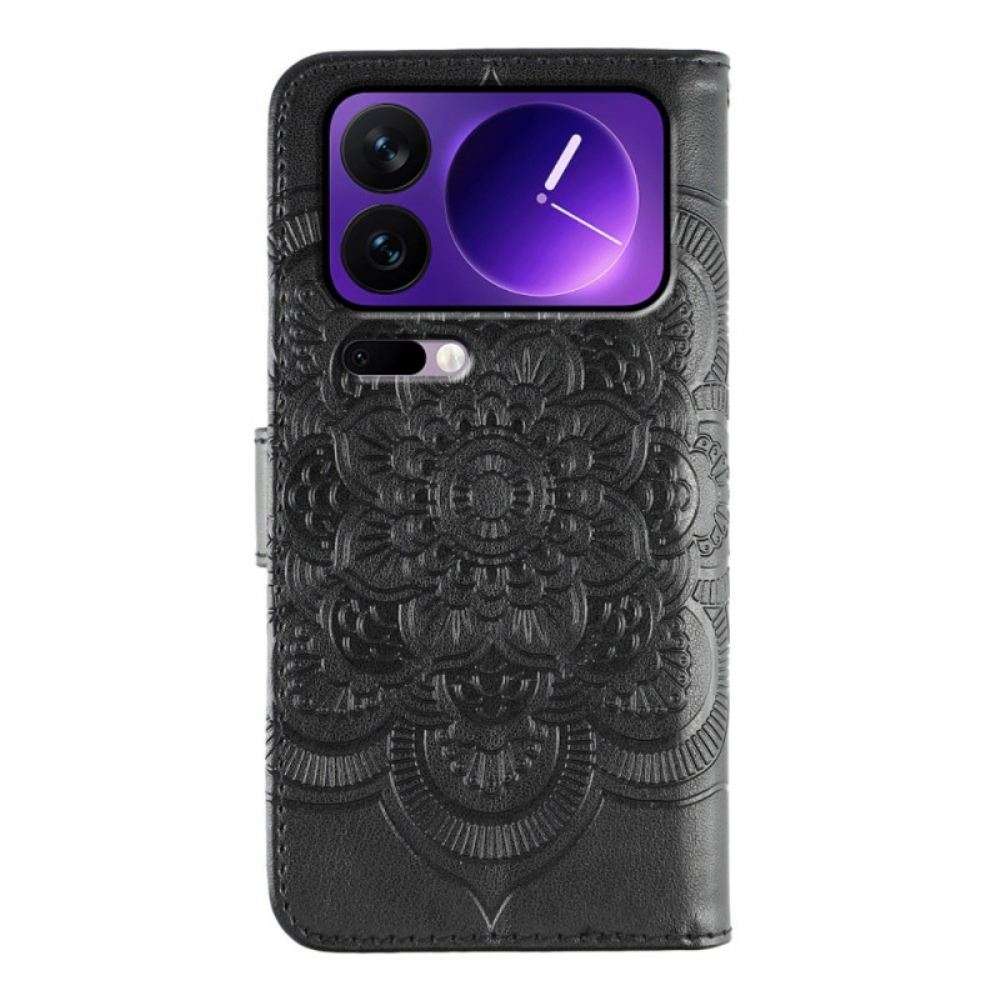 Kožený Kryt Xiaomi 17 Pro Potištěná Mandala