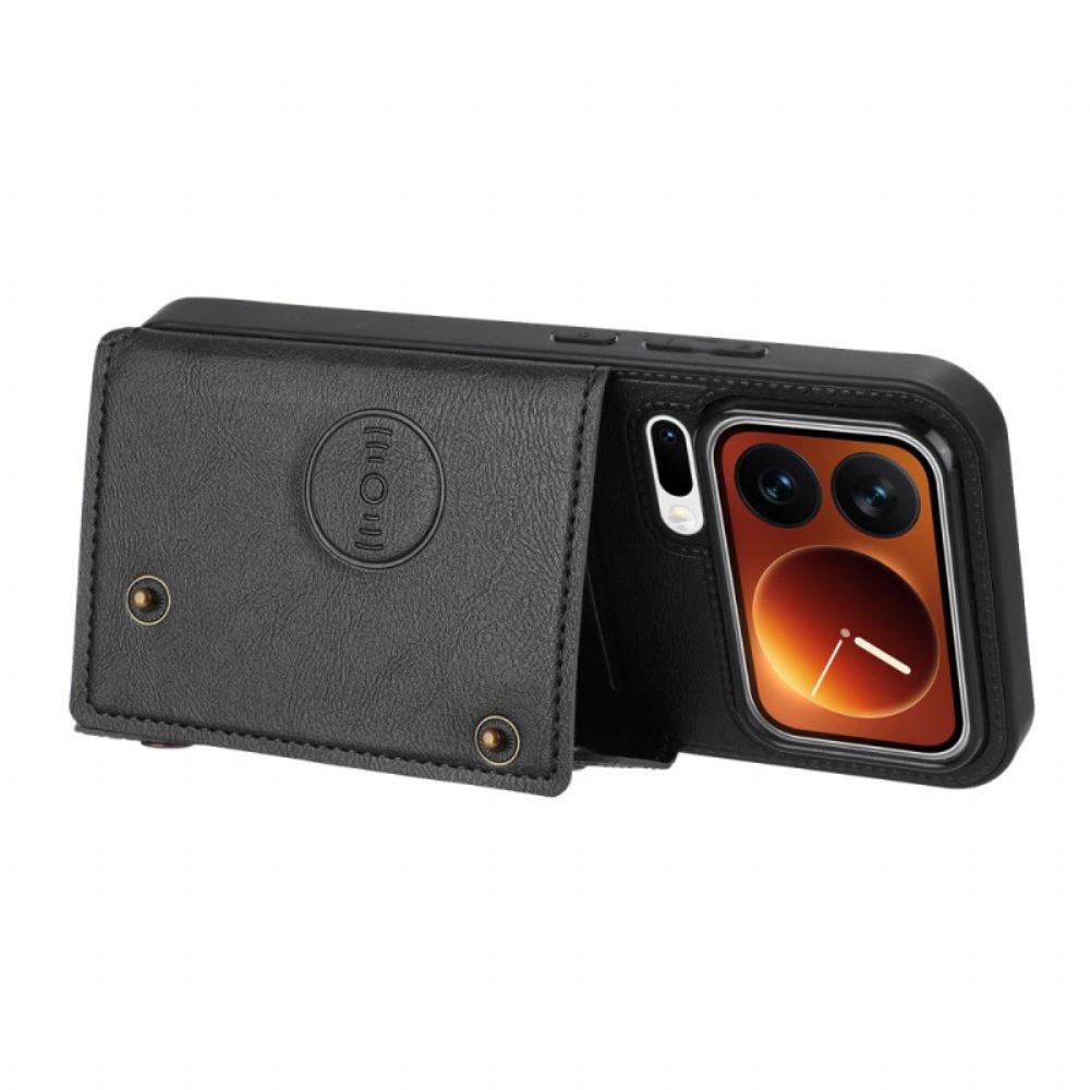 Kožený Kryt Xiaomi 17 Pro Pouzdro Na Karty A Stojánek