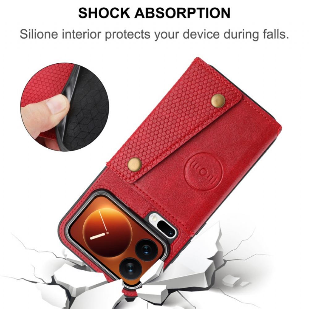 Kožený Kryt Xiaomi 17 Pro Pouzdro Na Karty A Stojánek