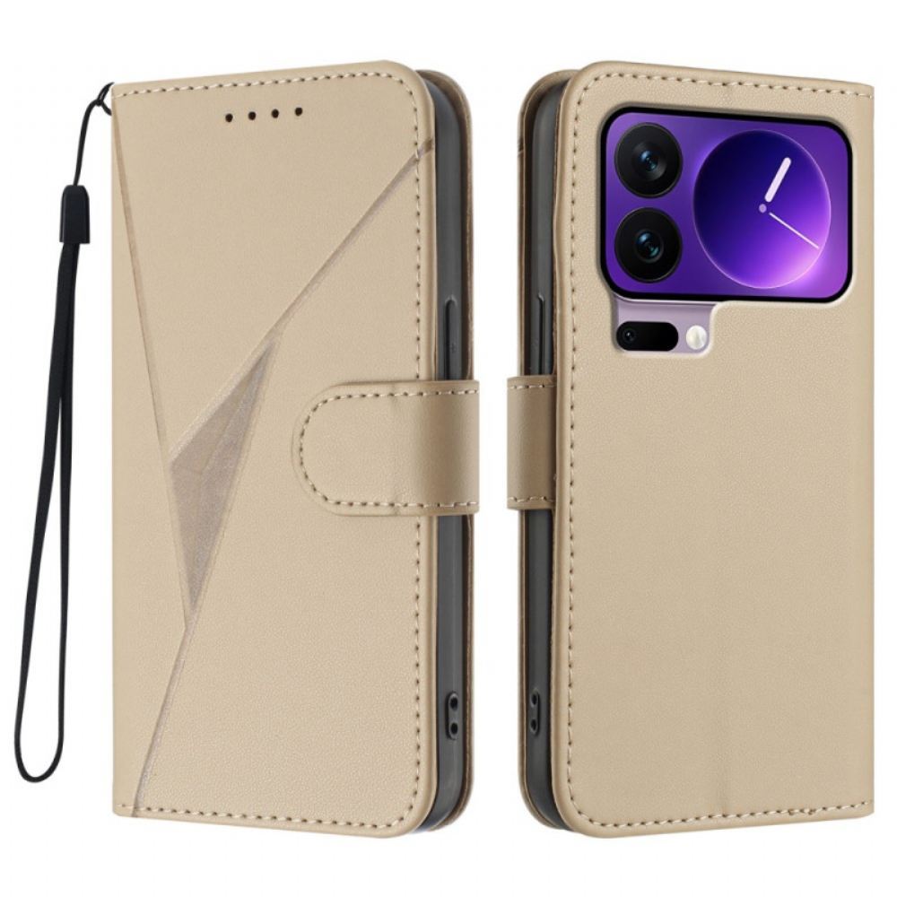 Kožený Kryt Xiaomi 17 Pro Trojúhelníkový Vzor