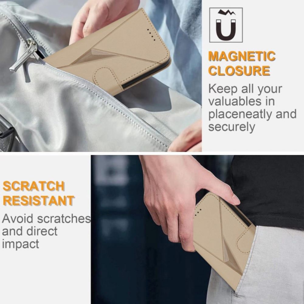 Kožený Kryt Xiaomi 17 Pro Trojúhelníkový Vzor