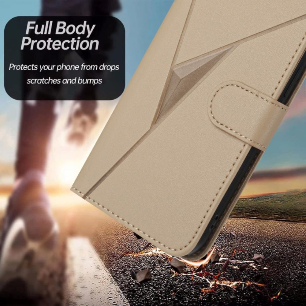 Kožený Kryt Xiaomi 17 Pro Trojúhelníkový Vzor