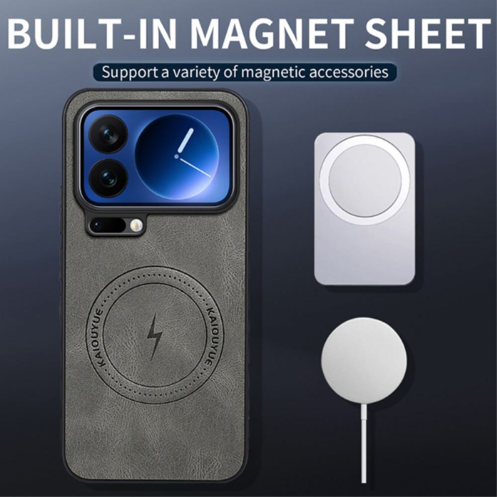 Kryt Na Xiaomi 17 Pro Kožený Efekt Magsafe