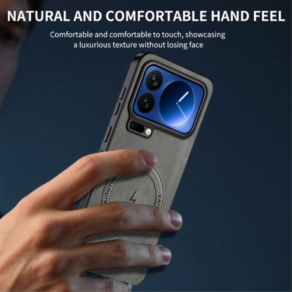 Kryt Na Xiaomi 17 Pro Kožený Efekt Magsafe